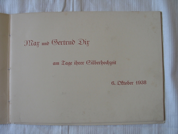 Max und Gertrud Dix, Silberhochzeit am 6. Oktober 1938, Werdau ?
