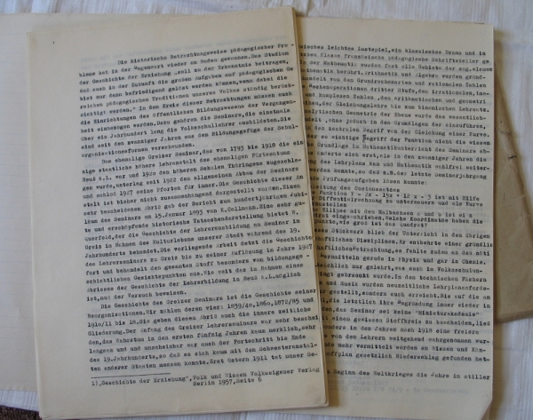 Seminararbeit, Geschichte der Lehrerbildung in Reuß ä.L., Greiz