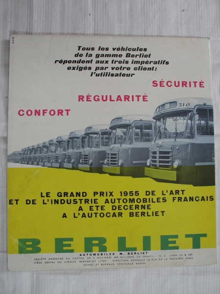 Prospekt BERLIET Busse, um 1960, PLB, PLR, PLH URBAIN