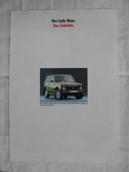 Prospekt LADA  NIVA, Das Zubehör, um 1990