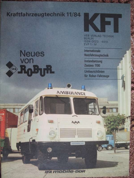 11 / 1984, IFA Robur Ambulanz, ALFA 33, BMW K100, Zastava, Tarpan