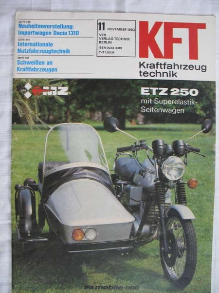 11/ 1983, Dacia 1310, MZ ETZ 250 mit Seitenwagen, Fiat Uno