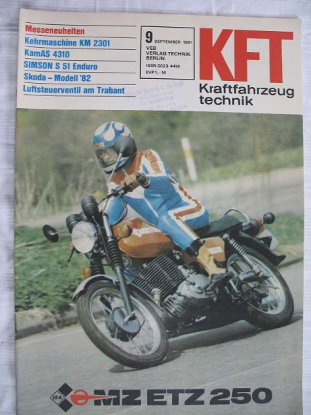 9/ 1981, MZ ETZ 250 de Luxe, Multicar, Skoda 105/ 120