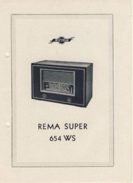 REMA Super 654 WS, Prospekt DDR Röhrenradio, um 1950