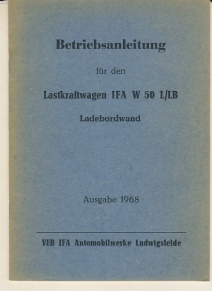 Betriebsanleitung IFA W50-L/ LB, 1968