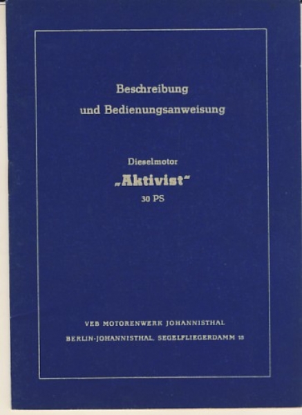 Dieselmotor "Aktivist", 30 PS, 1954