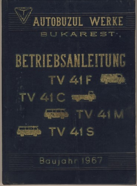 Betriebsanleitung TV 41, Rumänien, 1967