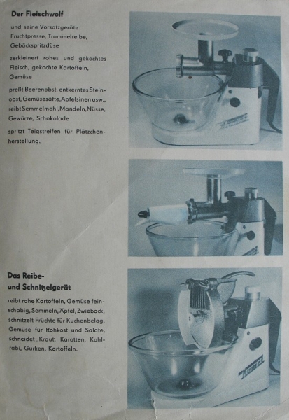 Prospekt/ Infoblatt DDR Küchenmaschine KOMET KM4, KM 4, DDR 1961