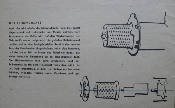 Gebrauchsanleitung Universalküchenmaschine KOMET KM4, KM 4, 1961, Teil 2