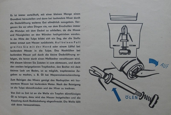 Gebrauchsanleitung Universalküchenmaschine KOMET KM4, KM 4, 1961, Teil 3