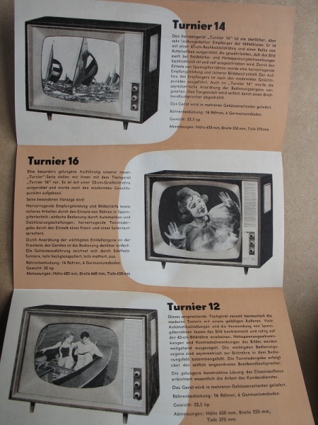 Prospekt Rafena Fernsehgeräte, DDR 1964, Turnier 12 14 16 116, Stadion 2Z, Stadion 102