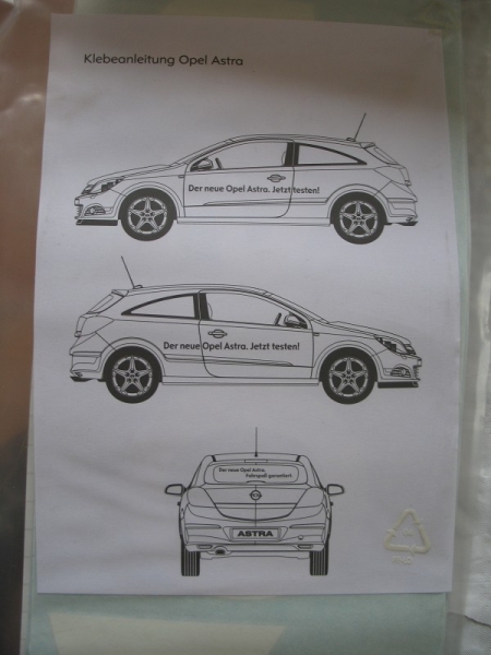 Der neue Opel Astra. Jetzt testen., Aufkleber/ Beschriftung