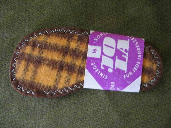 Einlegesohlen für Babyschuhe, DDR, Josef Langer Glauchau