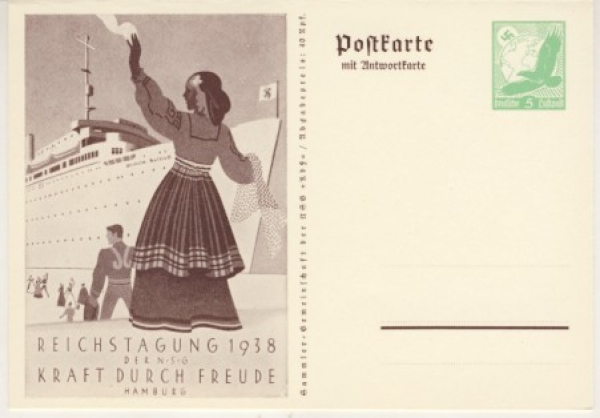 Postkarte NSG Kraft durch Freude, Hamburg 1938