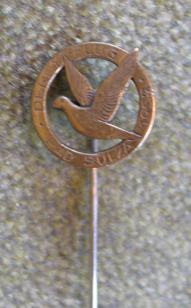 Anstecknadel mit Taube, Derby- Flug Bad Sulza 1959