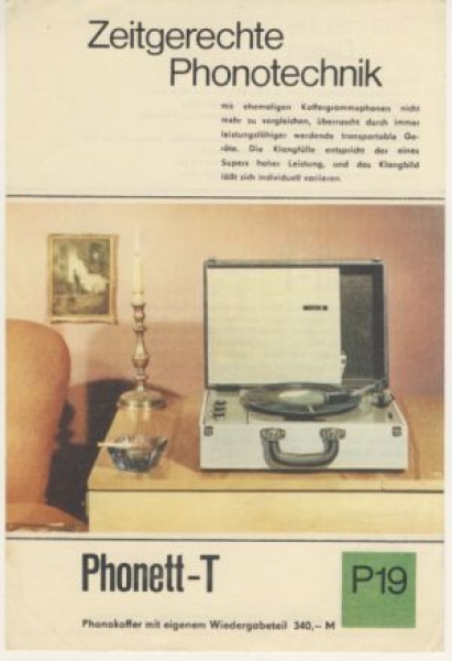 Prospekt Phonokoffer Phonett-T, 1968