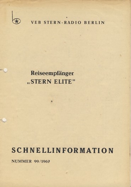 Reiseempfänger "Stern Elite", DDR 1967
