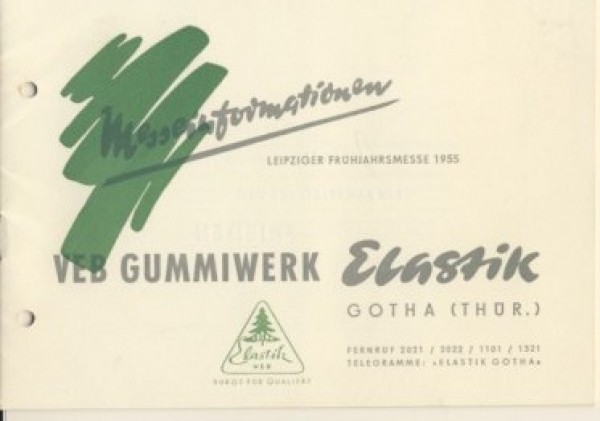 Messeinformationen Gummiwerk Gotha, 1955