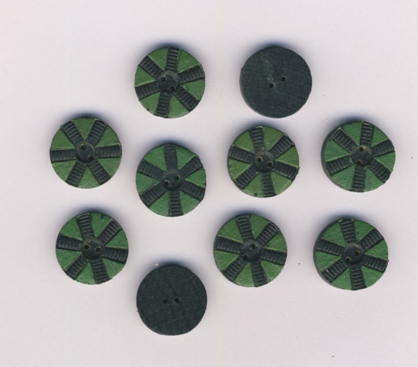 Knöpfe, Holzknöpfe, für Trachten, Dirndl, 30-er Jahre, #12