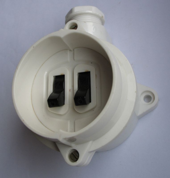 Serienschalter, Kippschalter, AP, Feuchtraum, hell, rund, #267