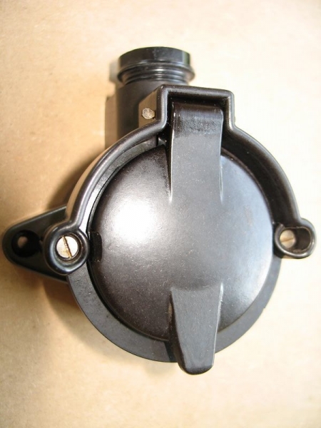 Steckdose Bakelit, 50-er Jahre, IKA EFR, dunkel, kein Schuko, #28