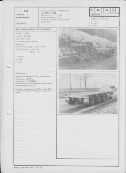 Sattelauflieger, Tieflader GOLDHOFER STPN 3-35/80, ab 1978