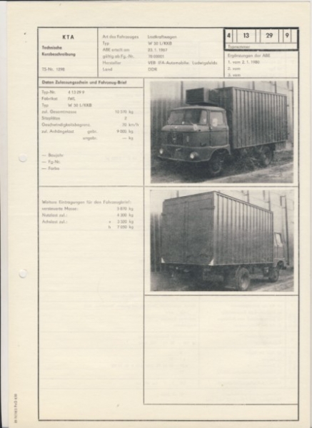 IFA W 50 L/KKB, Isotherm, ab Fg.-Nr. 7800001, 1967, VEB IFA Automobilwerke Ludwigsfelde