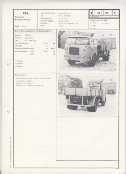 Skoda- LIAZ MT 4 / HR 2502, ab 1975, CSSR