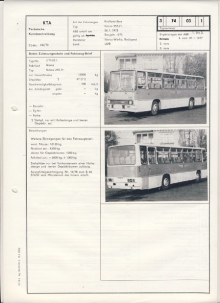 Kraftomnibus IKARUS 255.71, Budapest Ungarn, ab 1973
