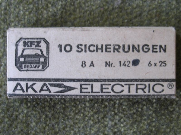 AKA Electric, KFZ- Sicherungen DDR