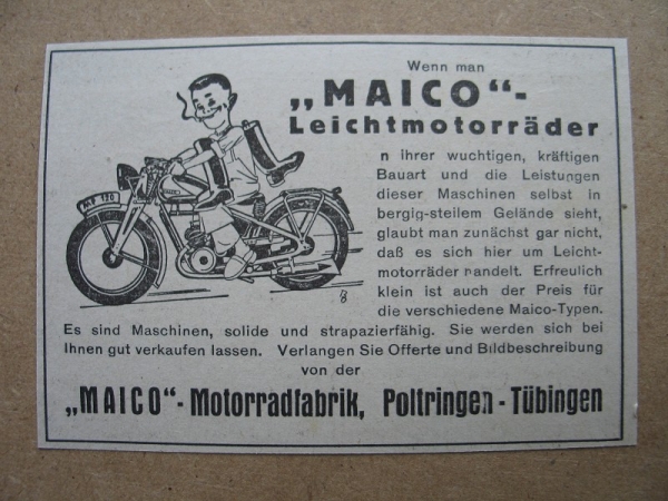 MAICO Motorradfabrik Poltringen- Tübingen, 1939