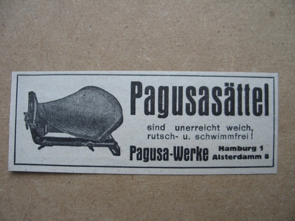 PAGUSA- Werke, Sättel, Hamburg, 1939