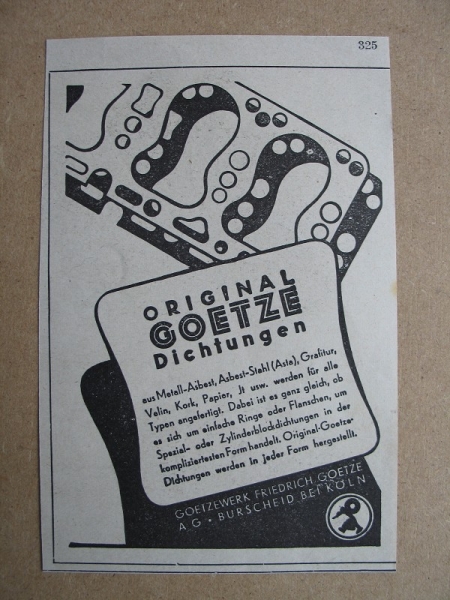 Goetze Dichtungen, Burscheid, 1939