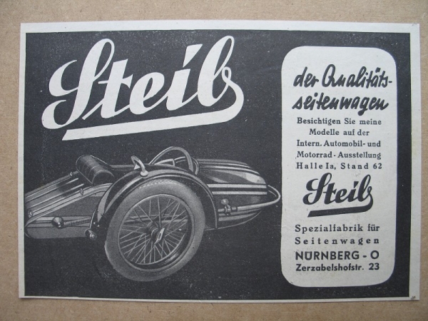 Steib Seitenwagen, Nürnberg, 1939