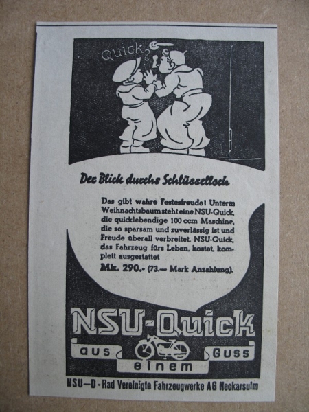 NSU Quick, Neckarsulm, 1938