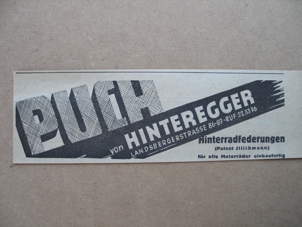 Puch, Hinteregger, Hinterradfederungen, 1939 #1
