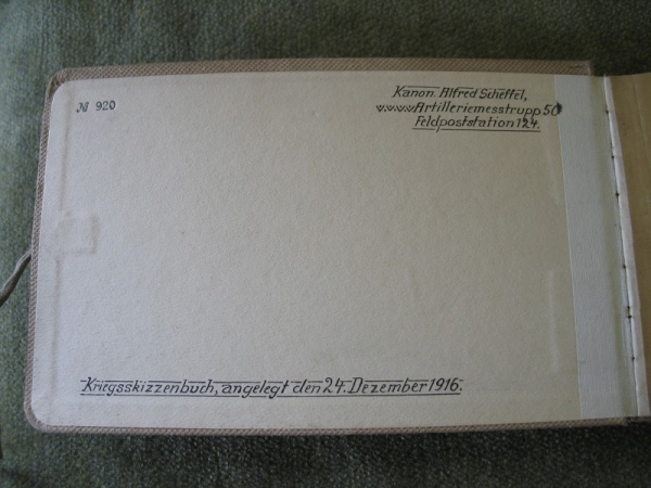 Kriegsskizzenbuch, Artilleriemesstrupp 50, Kanonier Alfred Scheffel