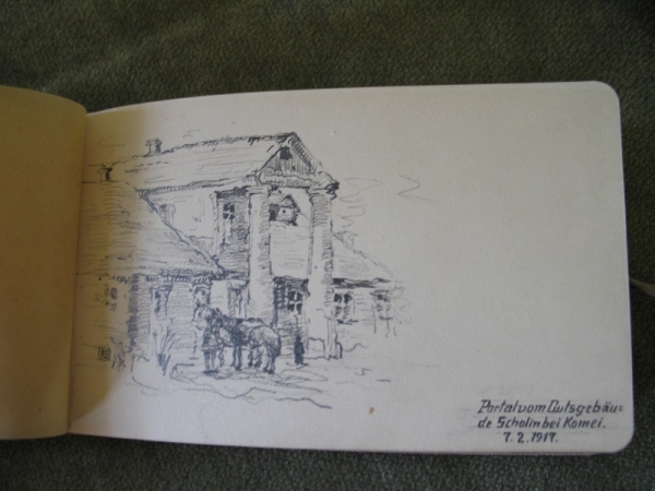 Kriegsskizzenbuch, Artilleriemesstrupp 50, Kanonier Alfred Scheffel