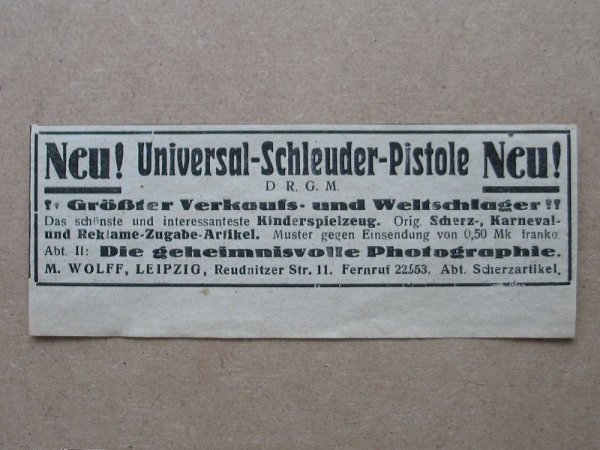 M. Wolff Leipzig, Kinderspielzeug, Scherzartikel, 1925 #2