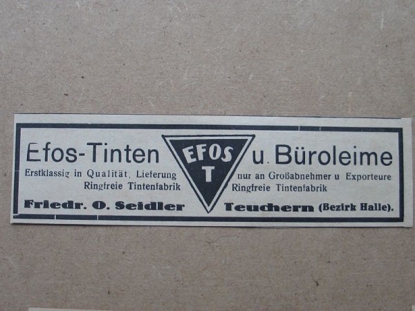 EFOS Tinten und Büroleime, F. O. Seidler Teuchern