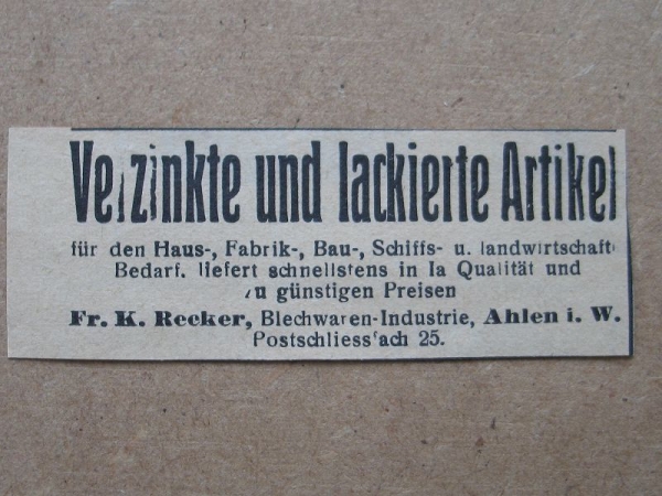 Fr. K. Recker Blechwaren Ahlen