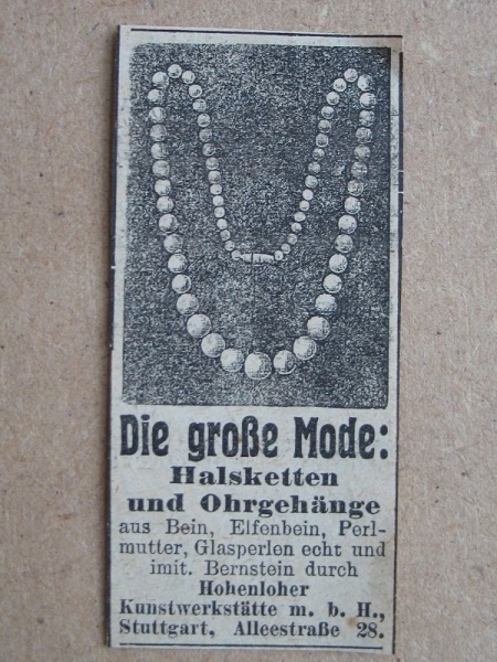 Halsketten, Ohrgehänge, Hohenloher Kunstwerkstätte Stuttgart