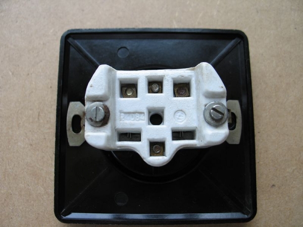 Steckdose Bakelit, Unterputz, schwarz, kein Schuko, #34