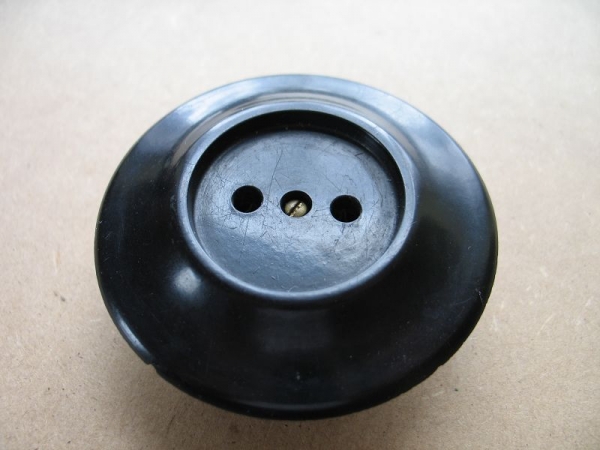 Steckdose Bakelit, Unterputz, schwarz, rund, kein Schuko, #33