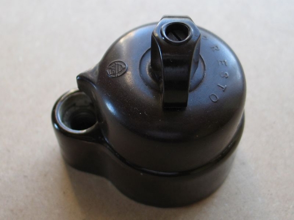 Wechselschalter, Drehschalter, PRESTO, dunkel, 20-er Jahre, #93