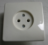 Steckdose, DDR um 1970, eckig, hell, kein Schuko, unbenutzt, #250